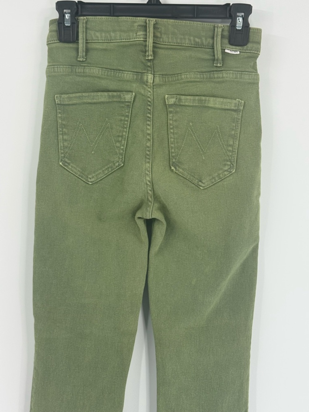 MOTHER The Hustler High Rise Raw Hem Ankle Jeans, Military Green, Size 24, NWT - Picture 9 of 12